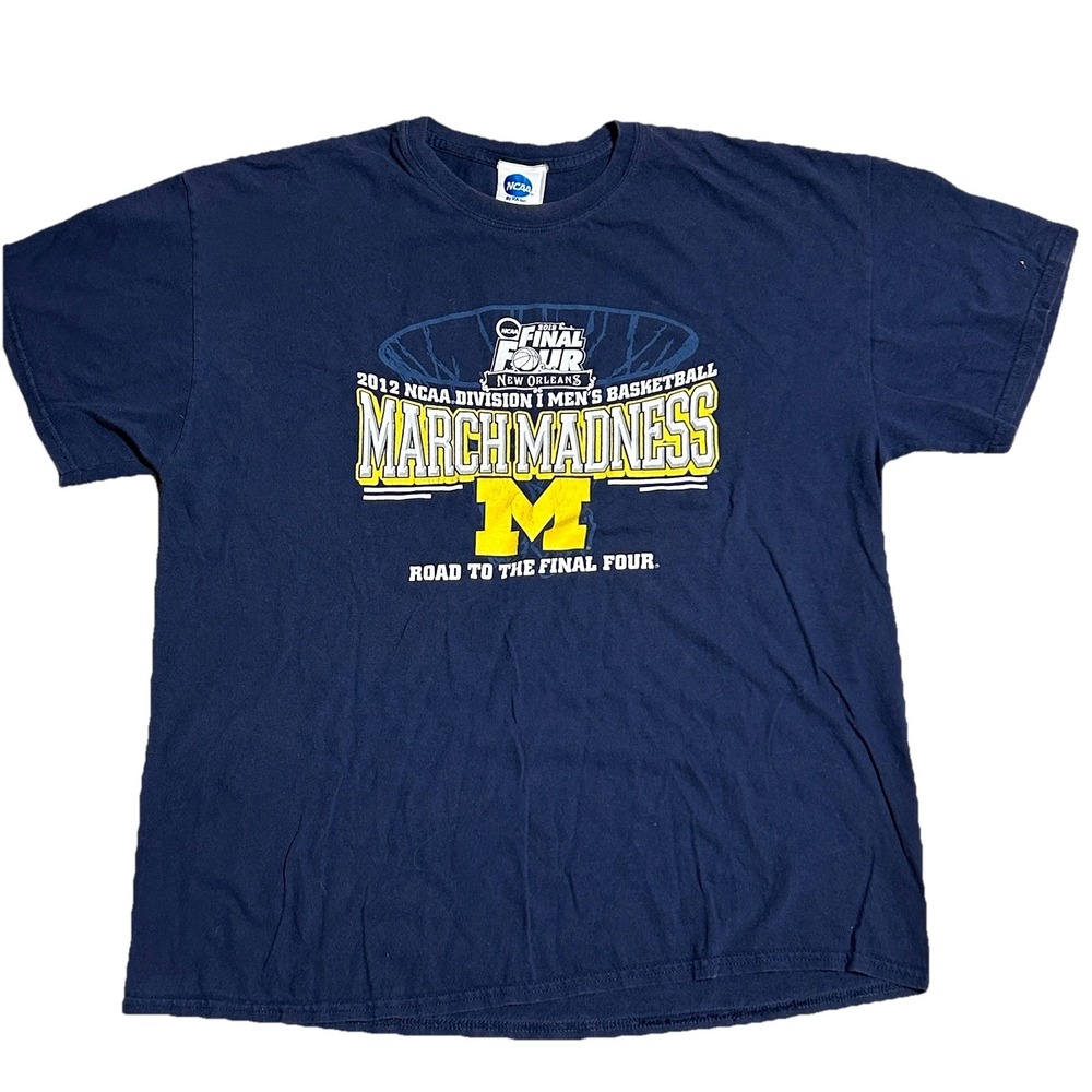 Michigan Wolverines Basketball T-Shirt 2012 March Madness Maize Rage XL